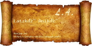 Latzkó Anikó névjegykártya