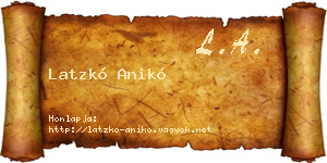 Latzkó Anikó névjegykártya